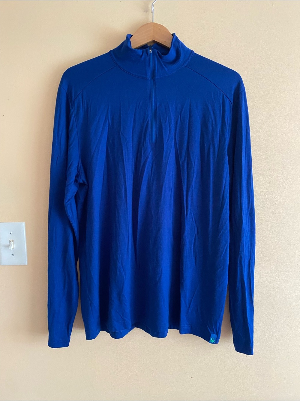 United Colors of Benetton Merino Wool 1/4 Zip Shirts L Lot of 2 - Picture 7 of 15